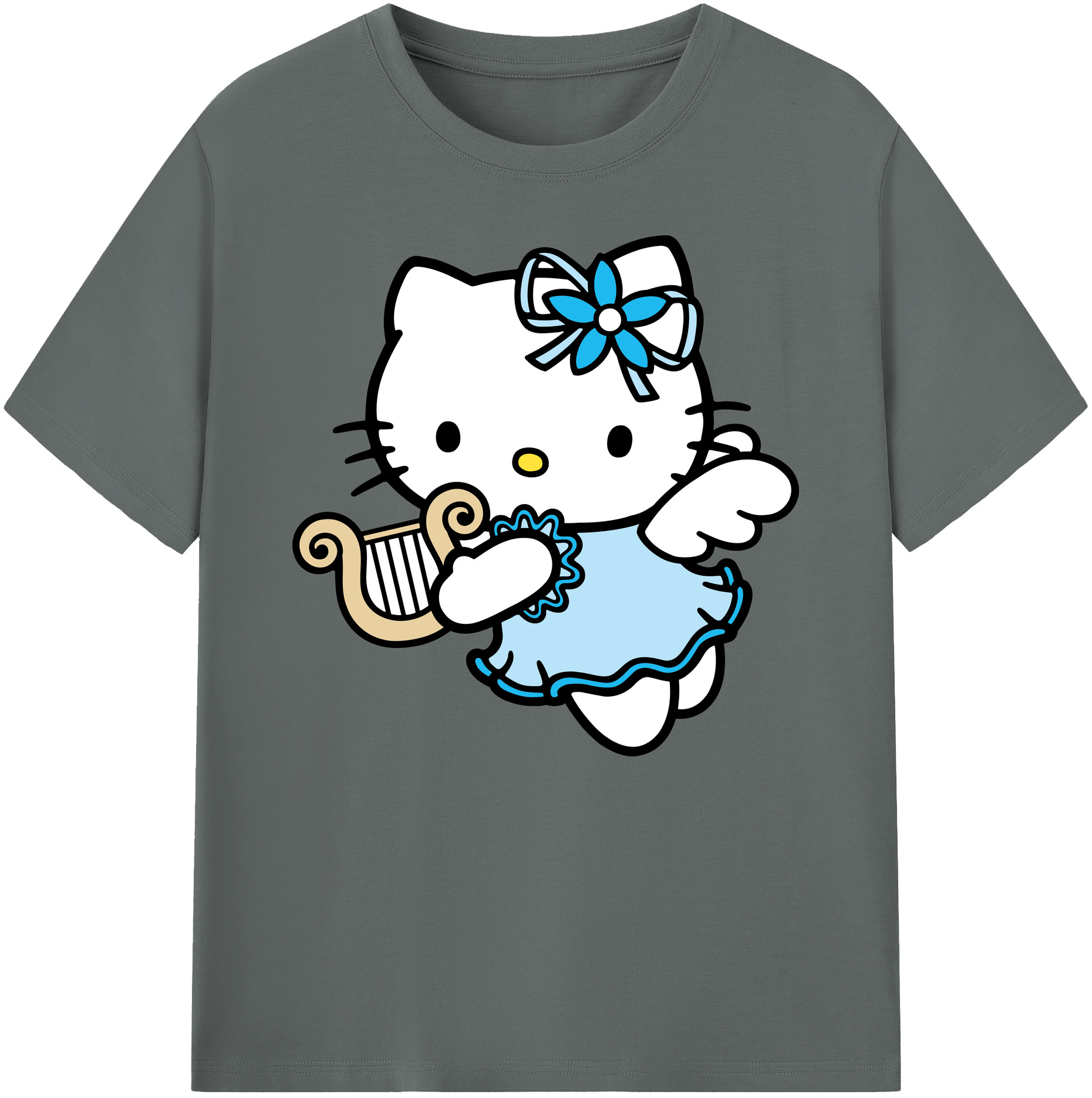 （画像用） Hello Kitty ハローキティ 綿100％ メンズ半袖Tシャツ｜肌触りやわらか＆通気性